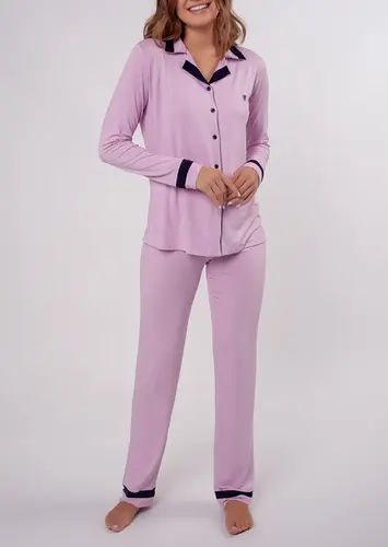 Pijama Feminino Longo com Abertura Podiun 225124