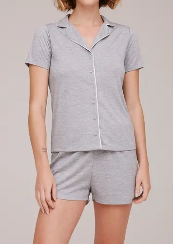 Pijama Feminino Curto com Abertura Hering 7byd