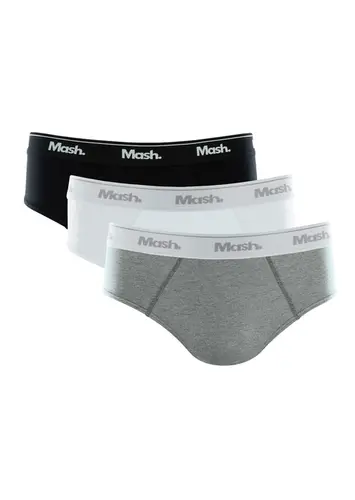 Kit com 3 Cuecas Slip Mash 010.04e Plus Size
