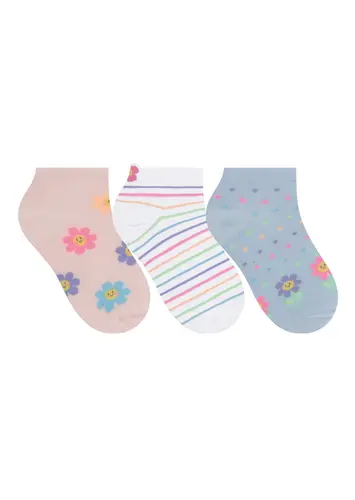 Kit 3 Pares de Meias Infantil Cano Curto Selene 2315-001