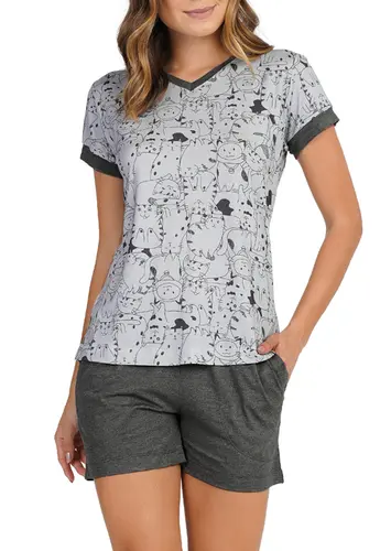 Pijama Feminino Curto Podiun 255160