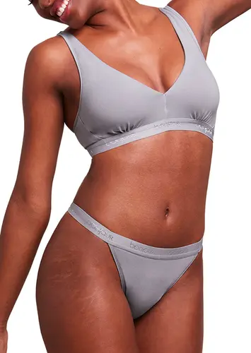 Look Sutiã sem Aro com Bojo Removível Bonjour B27200 + Calcinha Fio Dental Bonjour Ft37200