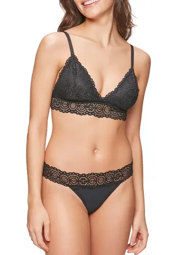 Look Top sem Aro com Bojo Removível Sloggi 27120 + Calcinha Fio Dental Sloggi 27125