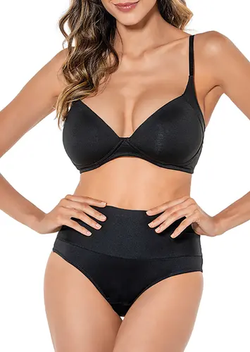 Look Sutiã sem Aro com Bojo Femme Demillus 63015 + Calcinha Alta Femme Demillus 56015