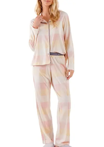 Pijama Feminino Longo com Abertura Cor com Amor 2010580