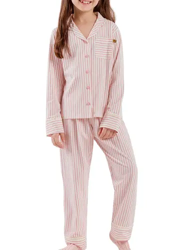 Pijama Infantil Menina Longo com Abertura Cor com Amor 2050097