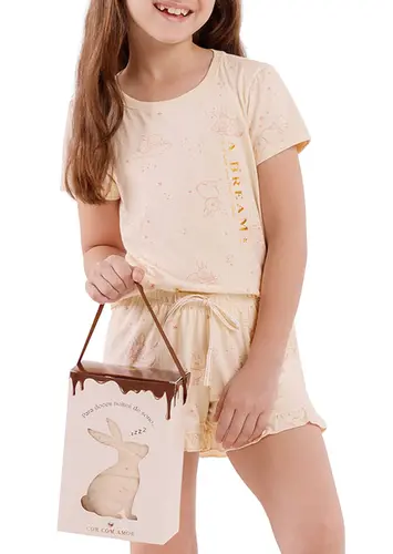 Pijama Infantil Menina Curto Cor com Amor 2050108