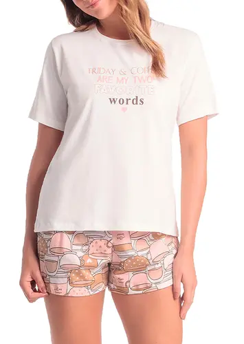 Pijama Feminino Curto Espaço Pijama 4010343