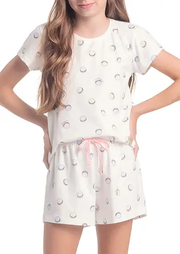Pijama Infantil Menina Curto Espaço Pijama 4050056