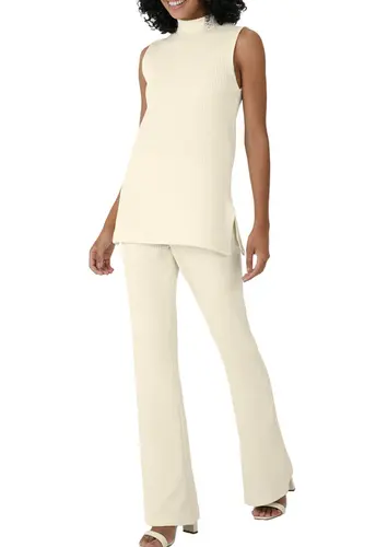 Look Blusa Feminina Regata Malwee 1000128583 + Calça Feminina Bootcut Malwee 1000128582