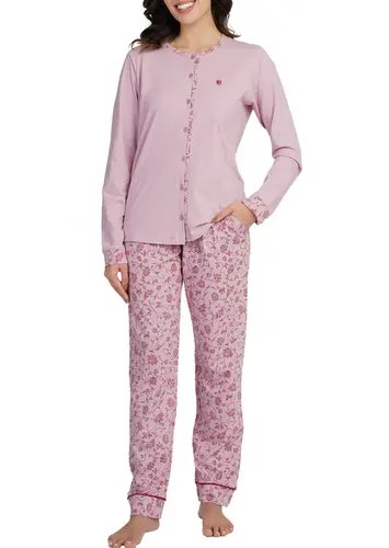 Pijama Feminino Longo com Abertura Podiun 255181