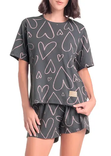 Pijama Feminino Curto Espaço Pijama 4010348