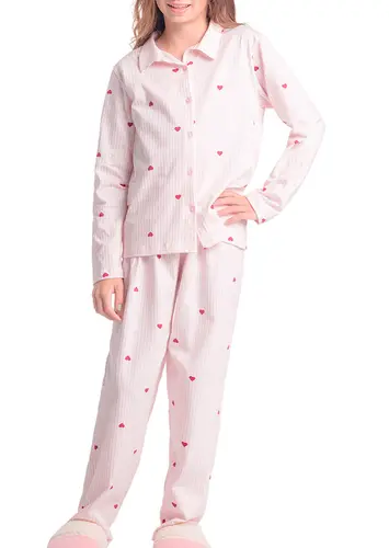 Pijama Infantil Menina Longo com Abertura Espaço Pijama 4050055