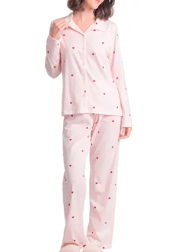 Pijama Feminino Longo com Abertura Espaço Pijama 4010307