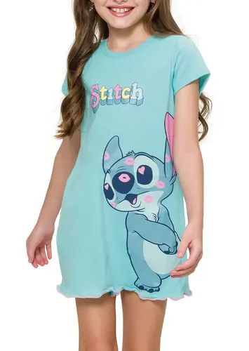 Camisola Infantil Menina Curta Stitch 55.42.0002
