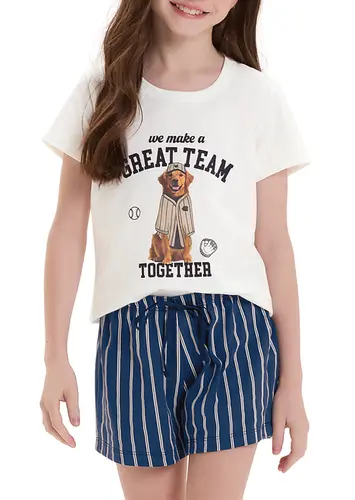Pijama Infantil Menina Curto Cor com Amor 2050151