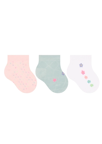 Kit 3 Pares de Meias Bebê Cano Curto Selene 1360-001