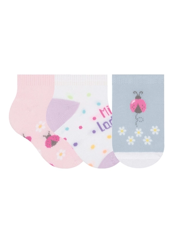 Kit 3 Pares de Meias Bebê Cano Curto Selene 1360-001