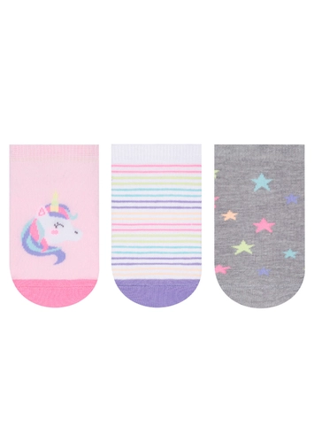 Kit 3 Pares de Meias Bebê Cano Curto Selene 1360-001
