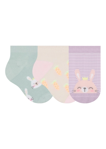Kit 3 Pares de Meias Bebê Cano Curto Selene 1360-001
