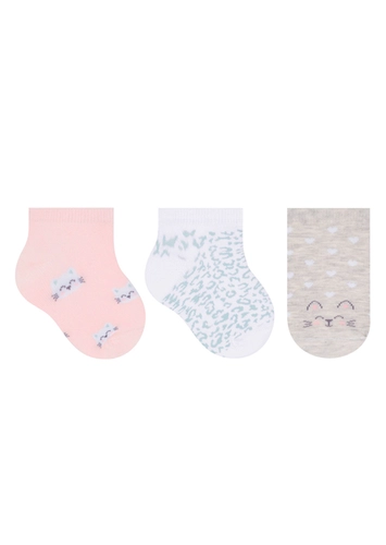 Kit 3 Pares de Meias Bebê Cano Curto Selene 1360-001