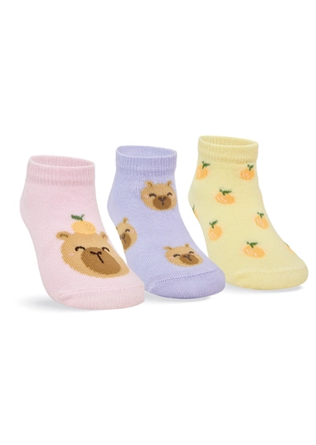 Kit 3 Pares de Meias Bebê Cano Curto Selene 1360-001