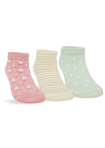 Kit 3 Pares de Meias Bebê Cano Curto Selene 1360-001