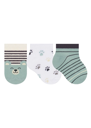 Kit 3 Pares de Meias Bebê Cano Curto Selene 1360-002