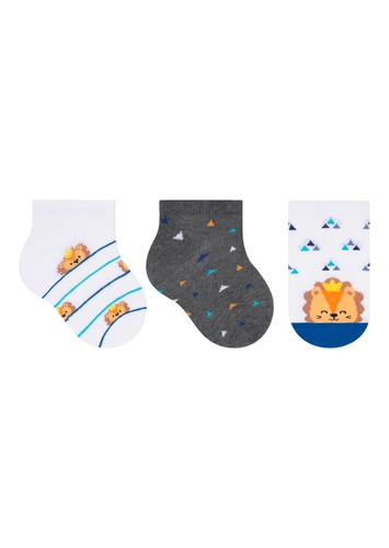 Kit 3 Pares de Meias Bebê Cano Curto Selene 1360-002