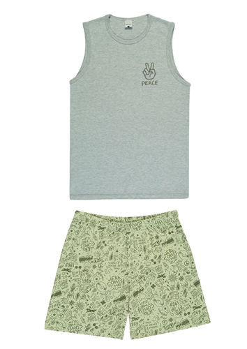 Pijama Masculino Curto Malwee 1000083415 As79b-Marinho - Meias Sao Jorge