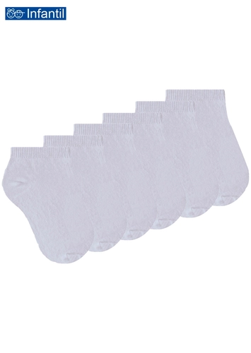 Kit 6 Pares de Meias Infantis Cano Curto Selene 2070-273