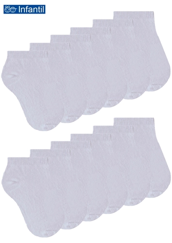 Kit 12 Pares de Meias Infantis Cano Curto Selene 2070-273
