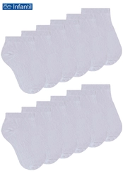 Kit 12 Pares de Meias Infantis Cano Curto Selene 2070-273