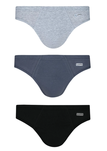 Kit com 3 Cuecas Slip Lupo 515-089