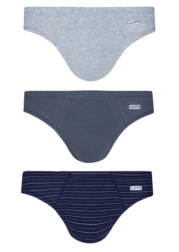 Kit com 3 Cuecas Slip Lupo 515-089