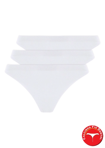 Kit com 3 Calcinhas Fio Dental Loba 40600-001
