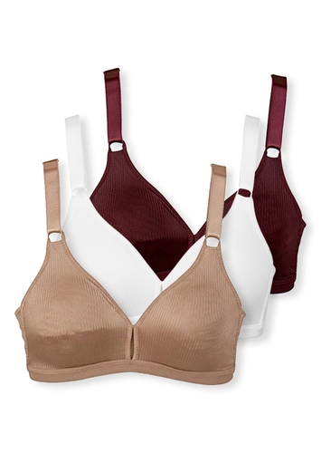 Kit com 3 Sutiãs sem Aro e sem Bojo Demillus 61196/61096 Taça B
