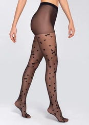 Meia Calça Fio 15 Corações Loba 5758-001