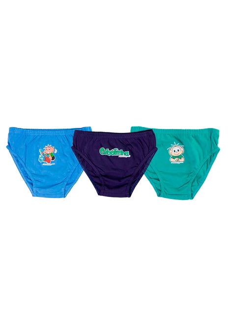 Kit com 3 Cuecas Infantil Slip Cebolinha 02.04.0039