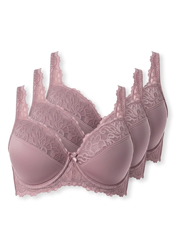 Kit com 3 Sutiãs com Aro e Bojo Iridien Demillus 65204 Taça B