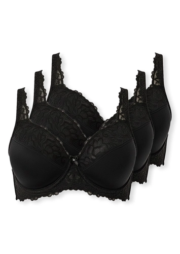 Kit com 3 Sutiãs com Aro e Bojo Iridien Demillus 65204 Taça B