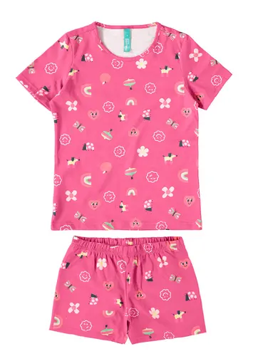Pijama Infantil Menina Curto Malwee 1000109569
