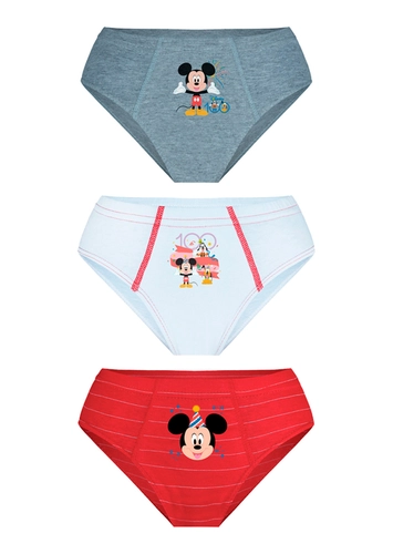 Kit com 3 Cuecas Infantil Slip Mickey Mouse Lupo 111-089