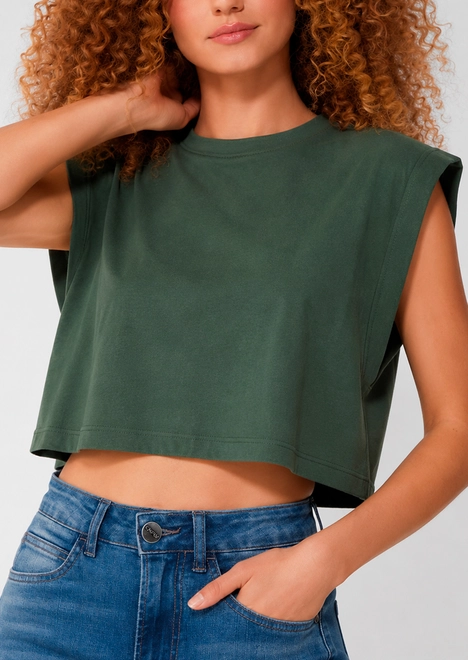 Camiseta Feminina Cropped Enfim 1000113906