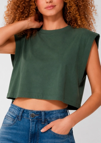 Camiseta Feminina Cropped Enfim 1000113906