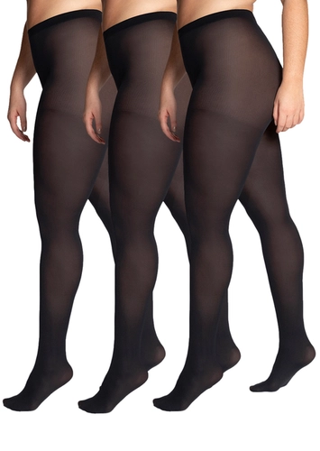 Kit com 3 Meias Calças Fio 40 Opaca Plus Size Loba 5837-001 loading=