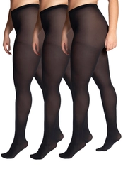 Kit com 3 Meias Calças Fio 40 Opaca Plus Size Loba 5837-001