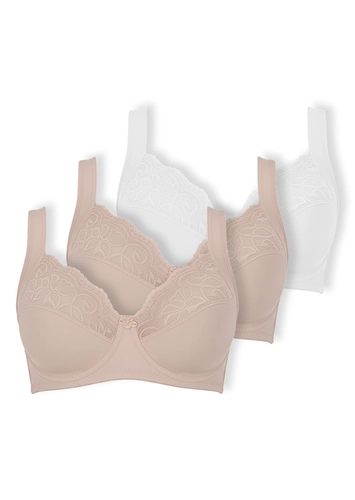 Kit com 3 Sutiãs com Aro e sem Bojo Dilady 123410