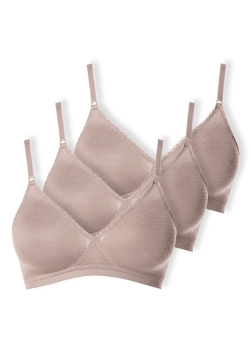Kit com 3 Sutiãs sem Aro e sem Bojo Poás Demillus 61411