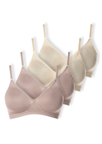 Kit com 4 Sutiãs sem Aro e sem Bojo Poás Demillus 61411